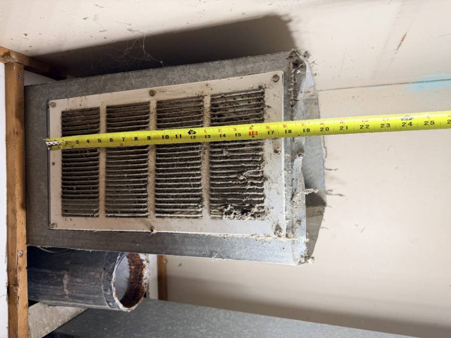 Indoor cooling coil photographed during Cool Temp service