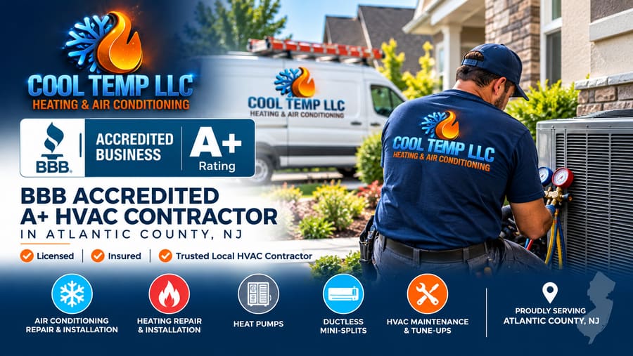 Cool Temp Heating & Air Conditioning BBB Accredited A+ HVAC Contractor in Atlantic County NJ