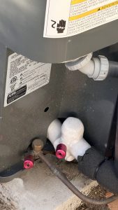 Frozen Suction Line – AC Freezing Up Diagnosis South Jersey Frozen suction line and iced refrigerant service valve causing AC freezing issue during HVAC diagnosis in South Jersey.
