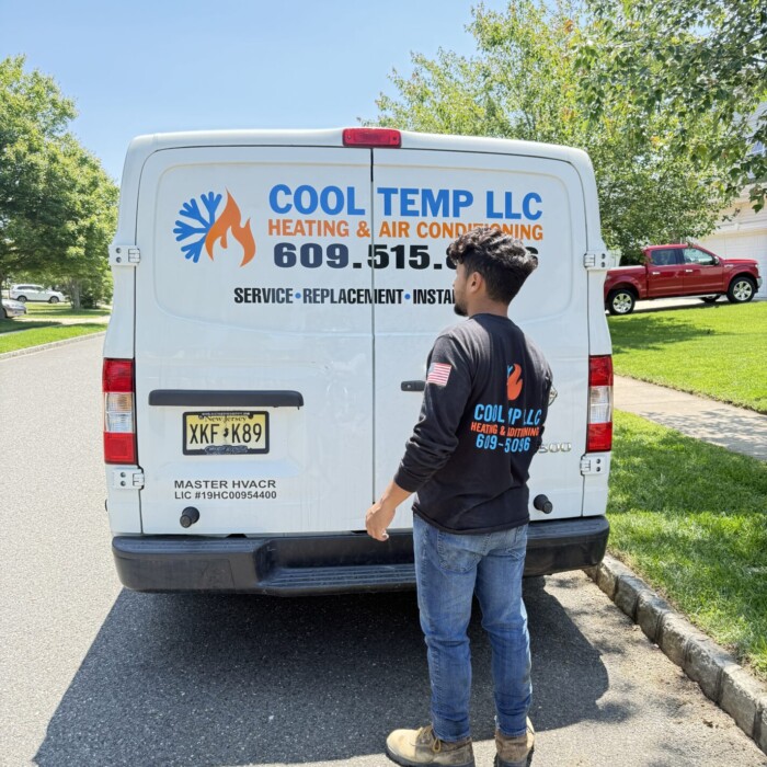 Cool Temp LLC technician preparing for an HVAC service call in Tuckerton, New Jersey.